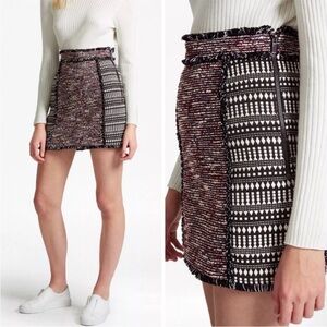 French Connection Black and Pink A-Line Mini Skirt